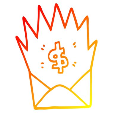 sıcak degrade çizgi çizim karikatür beklenmedik ödeme çeki