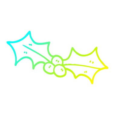 soğuk degrade çizgi çizim karikatür noel holly