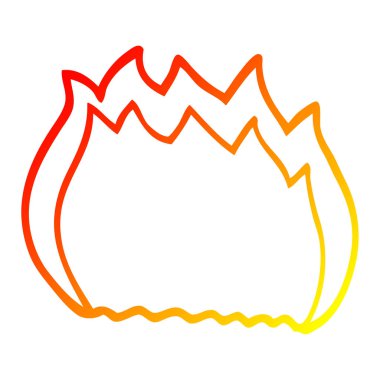 sıcak degrade çizgi çizim karikatür mavi alev