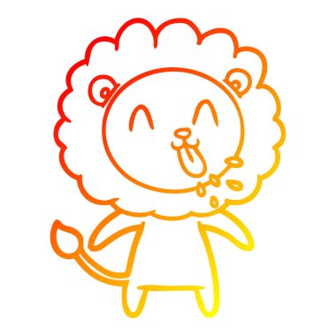 sıcak degrade çizgi çizim mutlu karikatür aslan