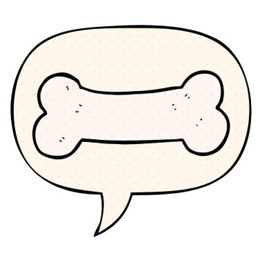 çizgi roman tarzında karikatür kemik ve konuşma balonu