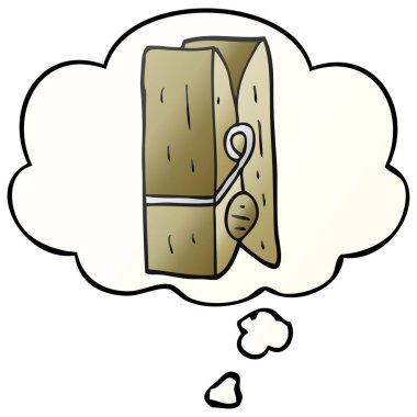 çizgi film mandal ve pürüzsüz degrade tarzında düşünce balonu