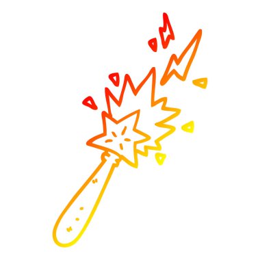 sıcak degrade çizgi çizim karikatür sihirli değnek