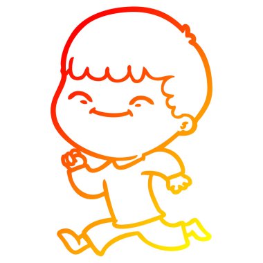 sıcak degrade çizgi çizim karikatür mutlu çocuk