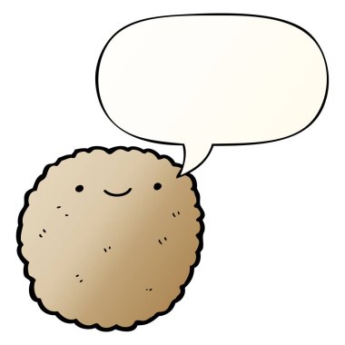 karikatür bisküvi ve konuşma balonu pürüzsüz degrade tarzında