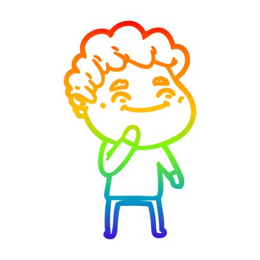 adam degrade karikatür gökkuşağı çizgi çizim