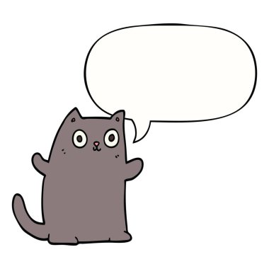 karikatür kedi ve konuşma balonu