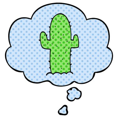çizgi film kaktüs ve çizgi roman tarzında düşünce balonu