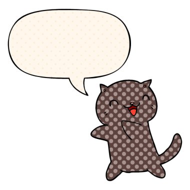 çizgi film kedi ve çizgi roman tarzında konuşma balonu