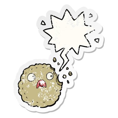 korkmuş çerez karikatür ve konuşma balonu sıkıntılı etiket