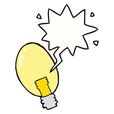 karikatür elektrik ışığı ve konuşma balonu