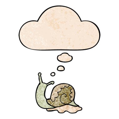 grunge doku desen tarzı karikatür salyangoz ve düşünce balonu