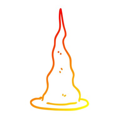 sıcak degrade çizgi çizim karikatür cadı şapka