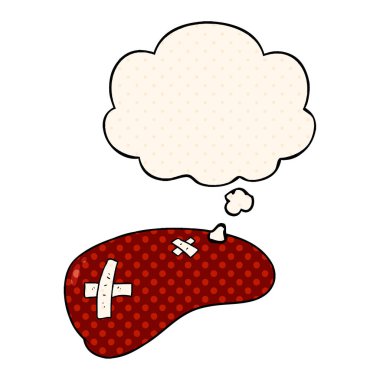 çizgi film tamir karaciğer ve çizgi roman tarzında düşünce balonu