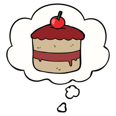 karikatür pasta ve düşünce balonu