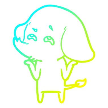 soğuk degrade çizgi çizim karikatür fil hatırlama