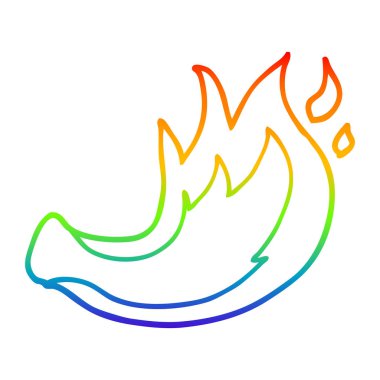 gökkuşağı degrade çizgi çizim karikatür alev