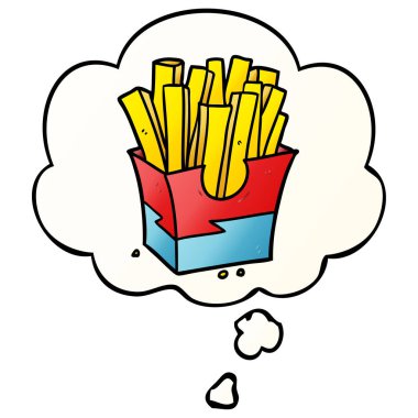 çizgi film kızartması ve pürüzsüz degrade tarzında düşünce balonu