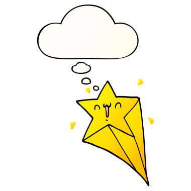 çizgi film çekim yıldızı ve pürüzsüz degrade stil düşünce balonu