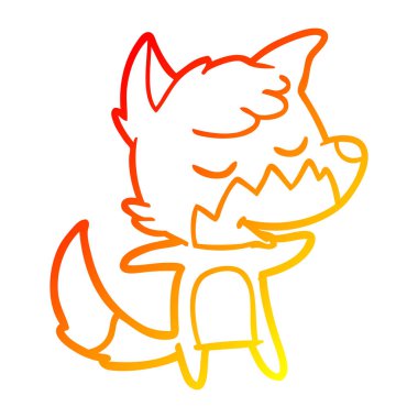 sıcak degrade çizgi çizim dostu karikatür tilki