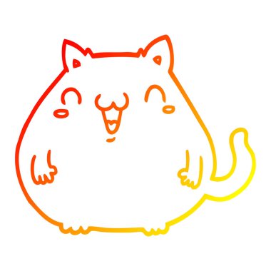 sıcak degrade çizgi çizim karikatür kedi