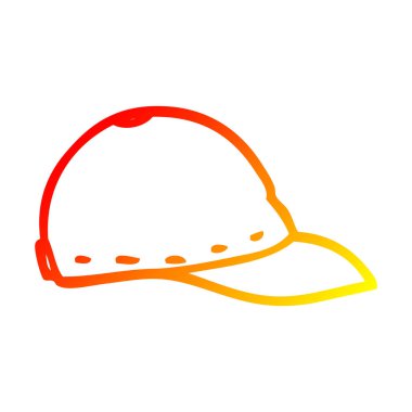 sıcak degrade çizgi çizim karikatür beyzbol kap