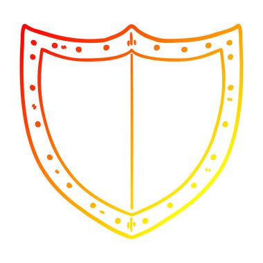 sıcak degrade çizgi çizim karikatür kalkan