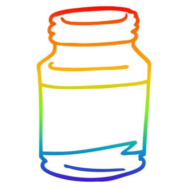 gökkuşağı gradyan çizgi çizim karikatür hap kavanoz