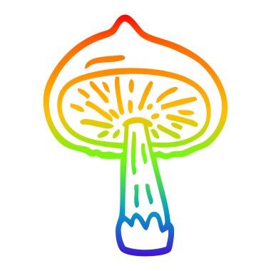 gökkuşağı gradyan çizgi çizim karikatür mantar