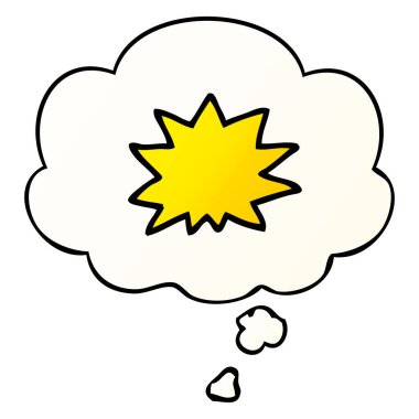 çizgi film patlama ve pürüzsüz degrade tarzında kabarcık düşünce