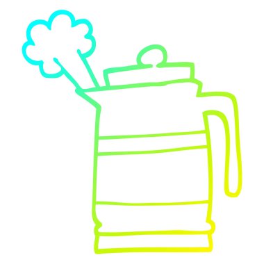 soğuk degrade çizgi çizim karikatür su ısıtıcısı