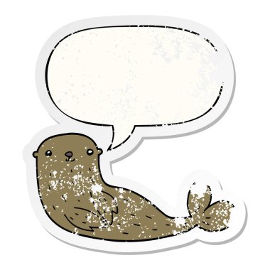 karikatür mühür ve konuşma balonu sıkıntılı etiket