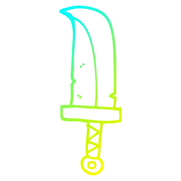 Koude gradiënt lijntekening cartoon Dagger — Stockvector