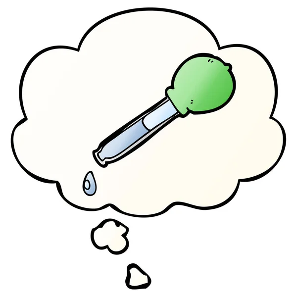 Bublinková pipeta a myšlenková bublina v plynulý styl přechodu — Stockový vektor