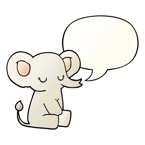 Kreslená bublina slonů a řeči v hladkém stylu přechodu — Stockový vektor