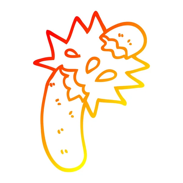 Linea gradiente caldo disegno cartone animato salsiccia — Vettoriale Stock
