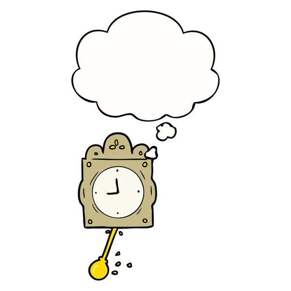 Καρτούν χρονόμετρο και φούσκα σκέψης — Διανυσματικό Αρχείο