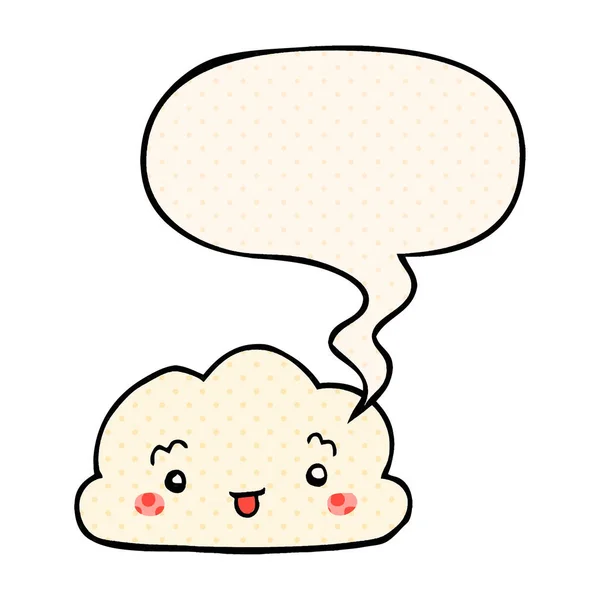 Cartoon cloud and speech bubble in comic book style — Stock Vector