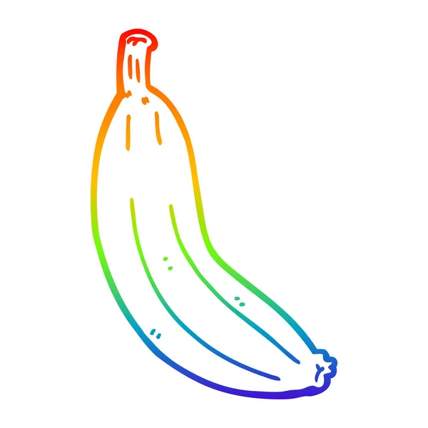 Linha gradiente arco-íris desenho cartoon banana —  Vetores de Stock