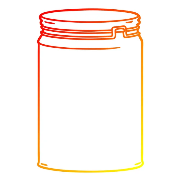Warm gradient line drawing cartoon empty glass jar — Stock Vector