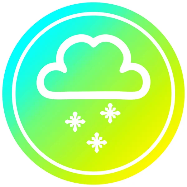 Круглое снежное облако холодного градиентного спектра — стоковый вектор