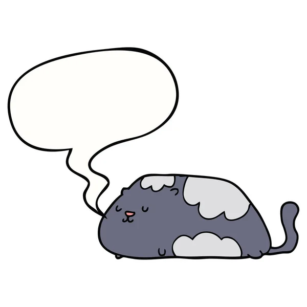 Chat dessin animé et bulle de la parole — Image vectorielle