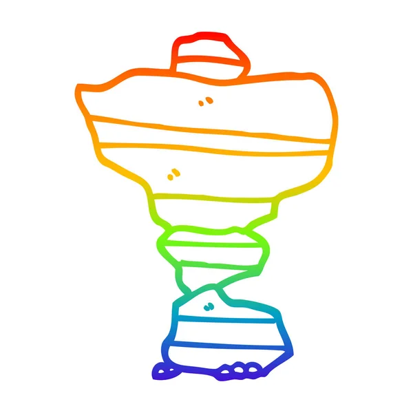 彩虹渐变线绘制堆积石的卡通 — 图库矢量图片