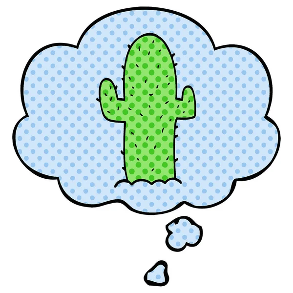 çizgi film kaktüs ve çizgi roman tarzında düşünce balonu