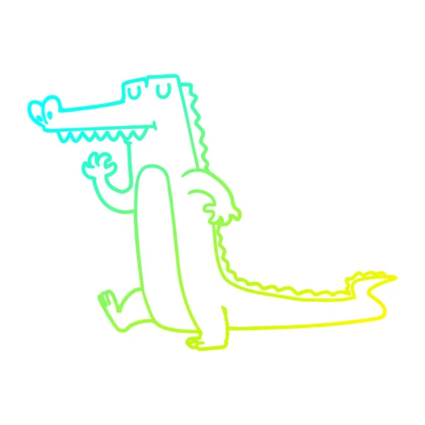 Soğuk degrade çizgi çizim karikatür timsah — Stok Vektör