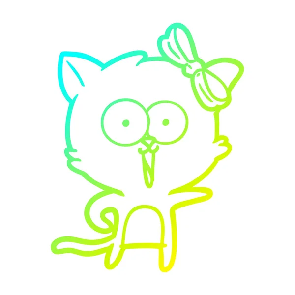 Studená Přechodová čára kresba Kreslená kočka — Stockový vektor
