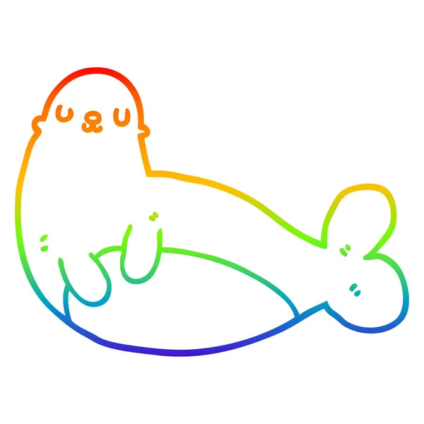 彩虹渐变线绘制卡通印章 — 图库矢量图片