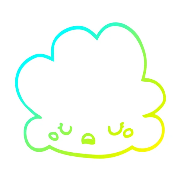 Hideg színátmenetes vonal rajz rajzfilm felhő — Stock Vector