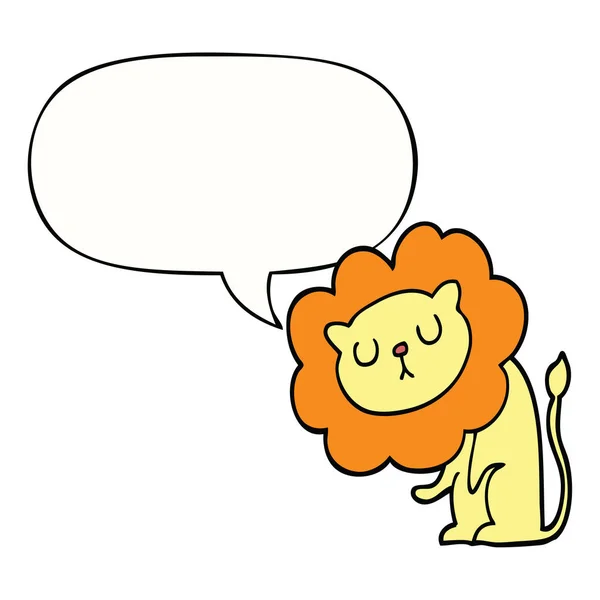 Hezká kreslená bublina lva a řeči — Stockový vektor