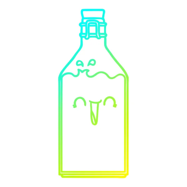Linha de gradiente frio desenho cartoon garrafa de suco velho — Vetor de Stock